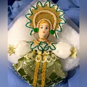 Porcelain “Maiden in Green” Christmas Ornament